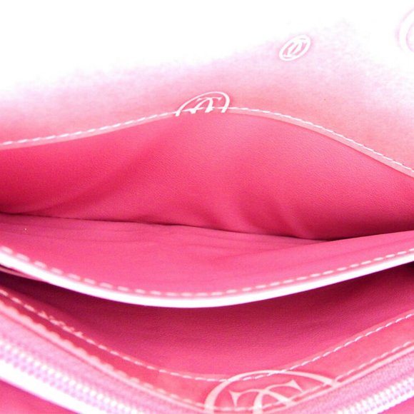 Cartier Purse Happy Birthday pink enamel leather Auth used T17526 - Picture 3 of 9